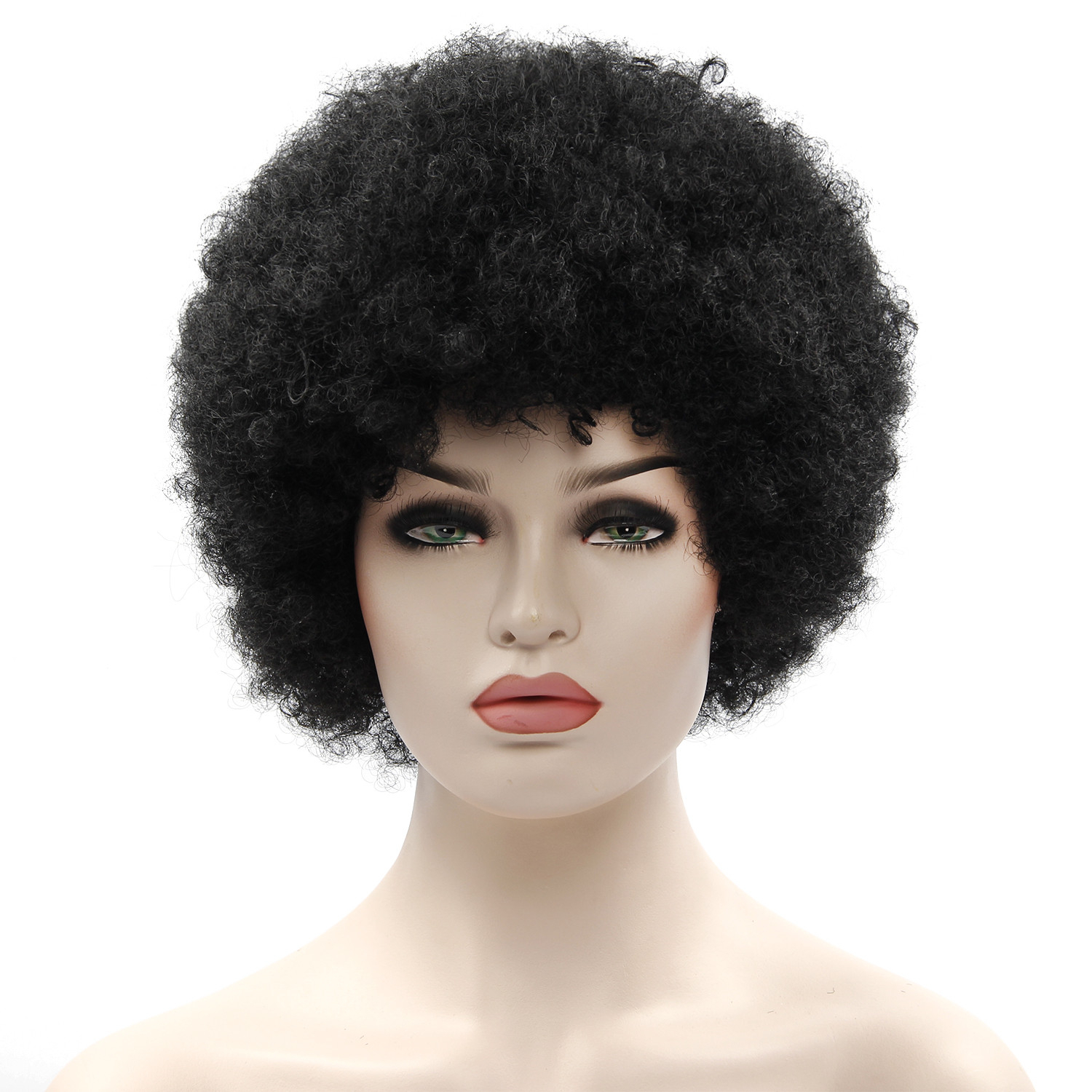 Black Short Kinky Curly Non-Lace Synthetic Hair Wig Black Short Kinky Curly Non-Lace Synthetic Hair Wig