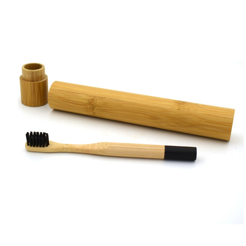 Natural Bamboo Case with Toothbrush