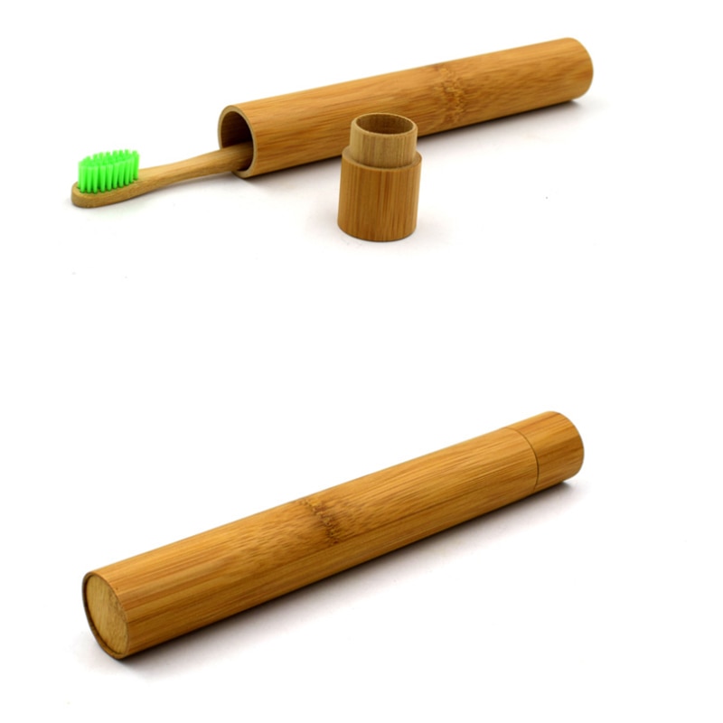 Natural Bamboo Case with Toothbrush