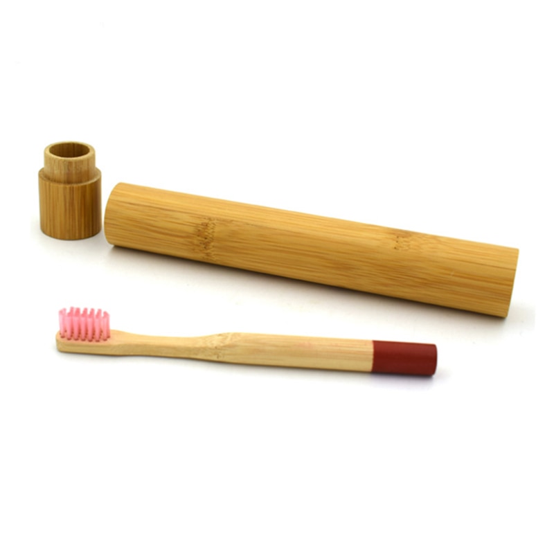 Natural Bamboo Case with Toothbrush