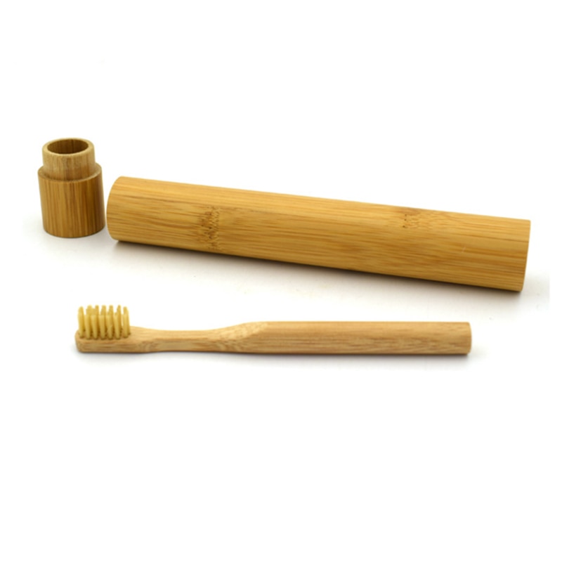 Natural Bamboo Case with Toothbrush
