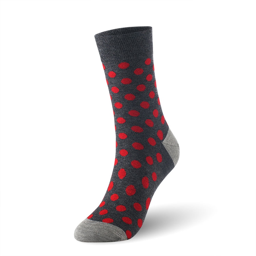 Men's Polka Dot Bamboo Fiber Socks 6 Pairs Set