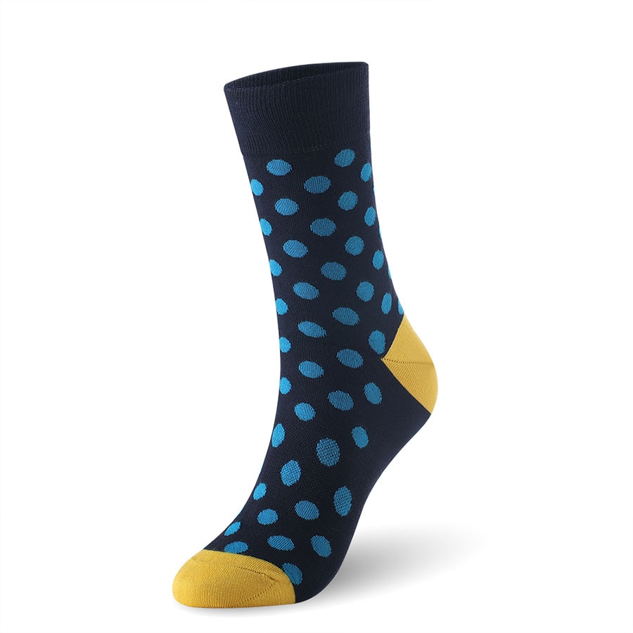 Men's Polka Dot Bamboo Fiber Socks 6 Pairs Set