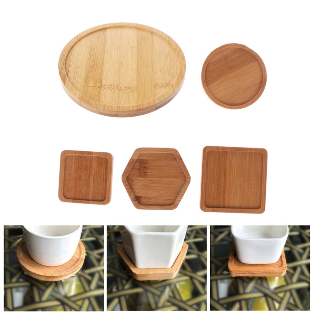 Bamboo Tray For Flower Pots Of Different Shapes