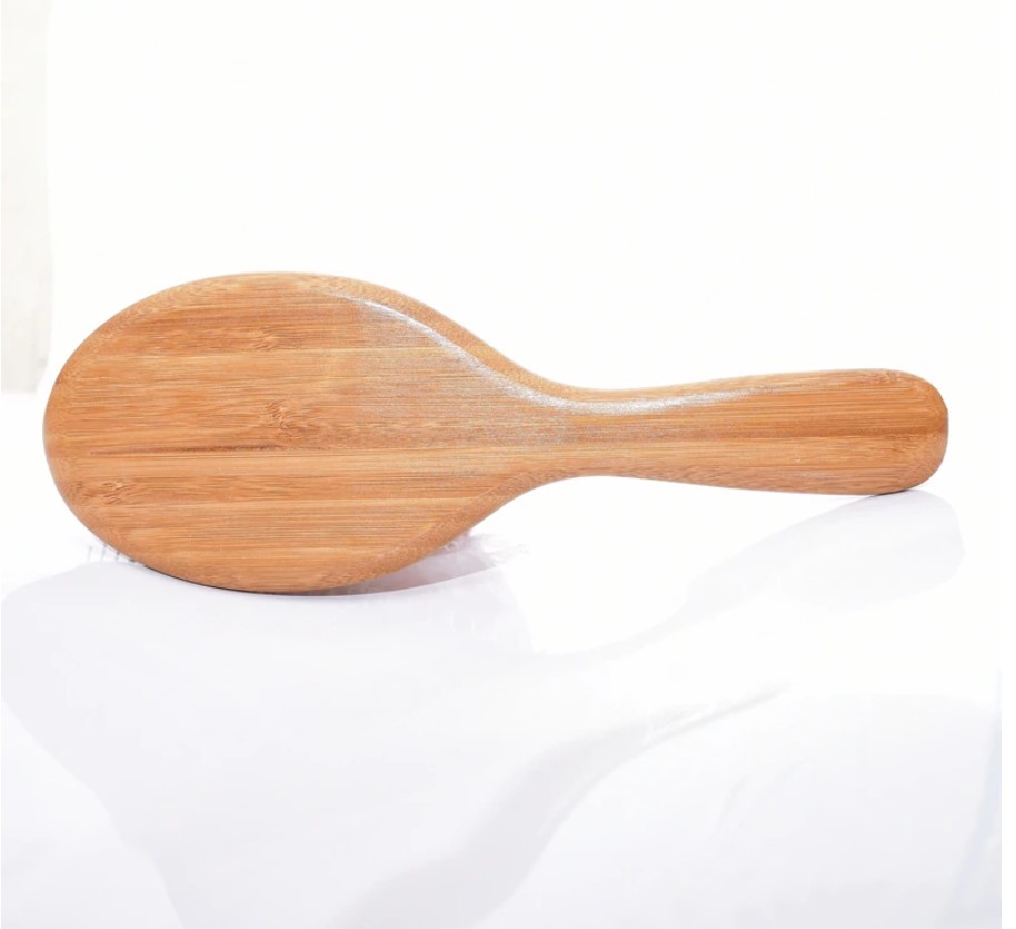 Bamboo Hair Brush with Massage Steel Bristle