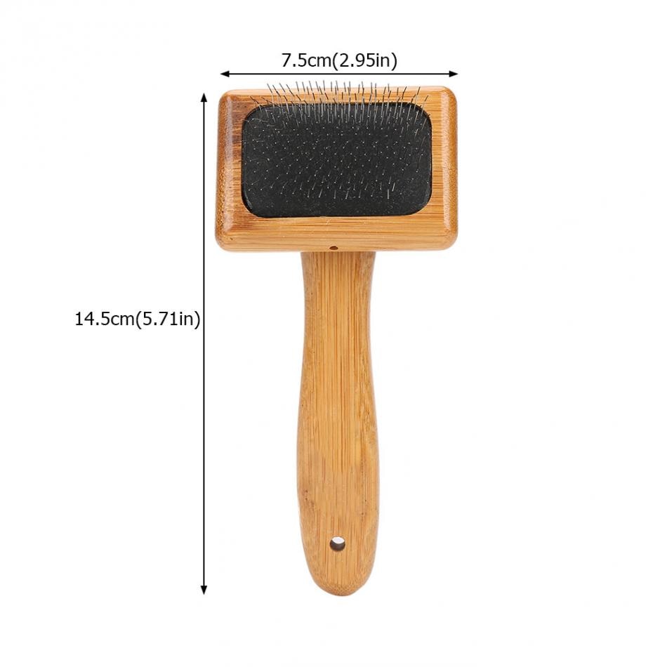 Bamboo Handle Pet Grooming Square Brush